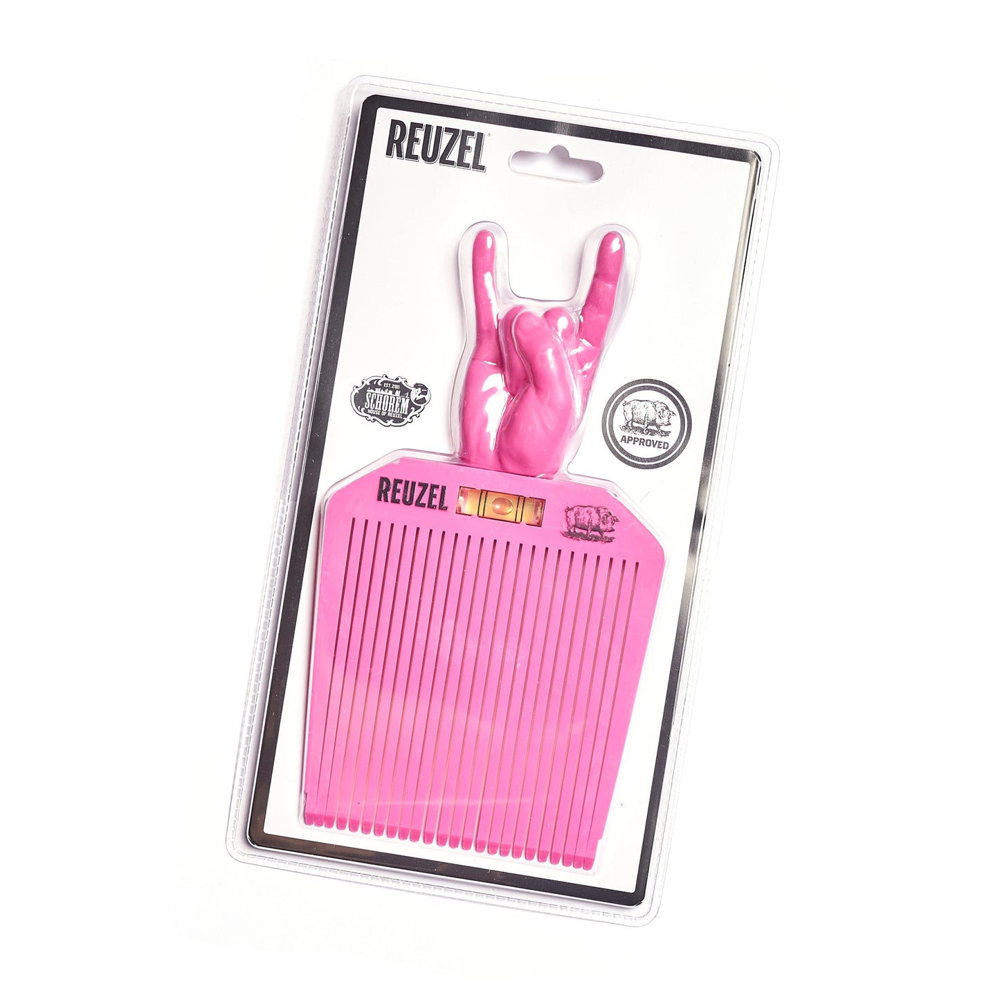 Reuzel Rock On flat top comb in packaging, a sturdy hair comb with wide teeth for styling and grooming.