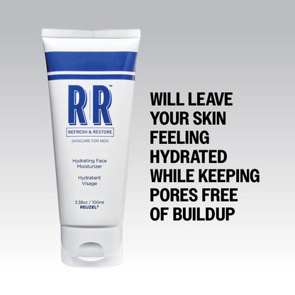 Reuzel Hydrating Face Moisturizer in a white jar, showing the skincare product with a clean, minimalist design.